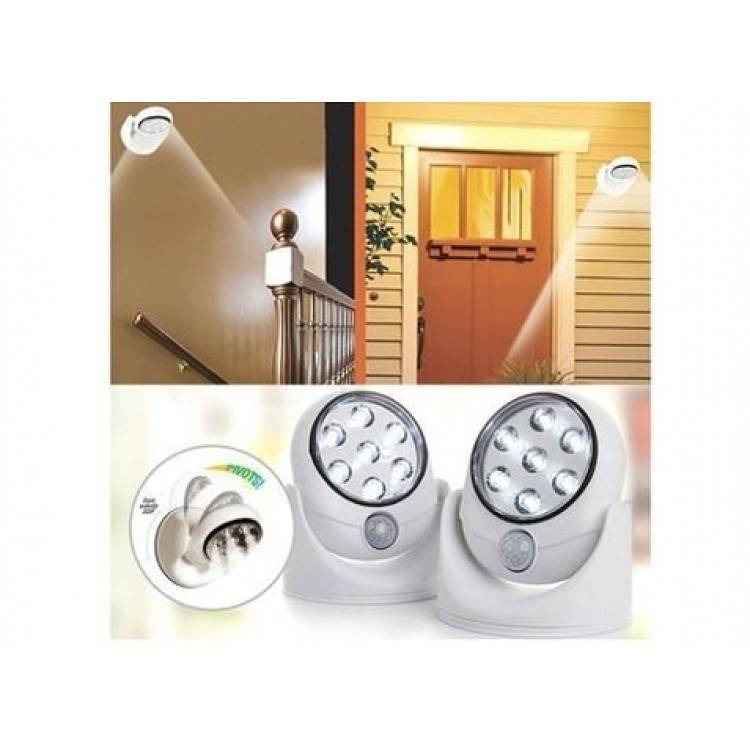 Set 2 lampi fara fir cu senzor de miscare 360 grade si 7 led-uri