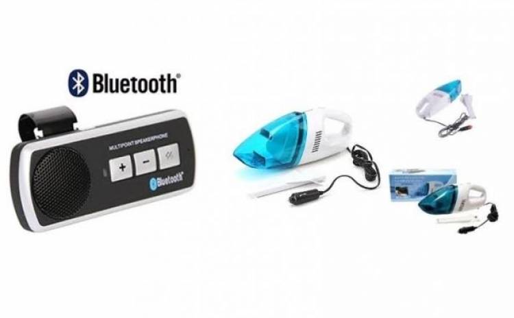 Pachet promo:Car kit auto cu Bluetooth+Aspirator auto